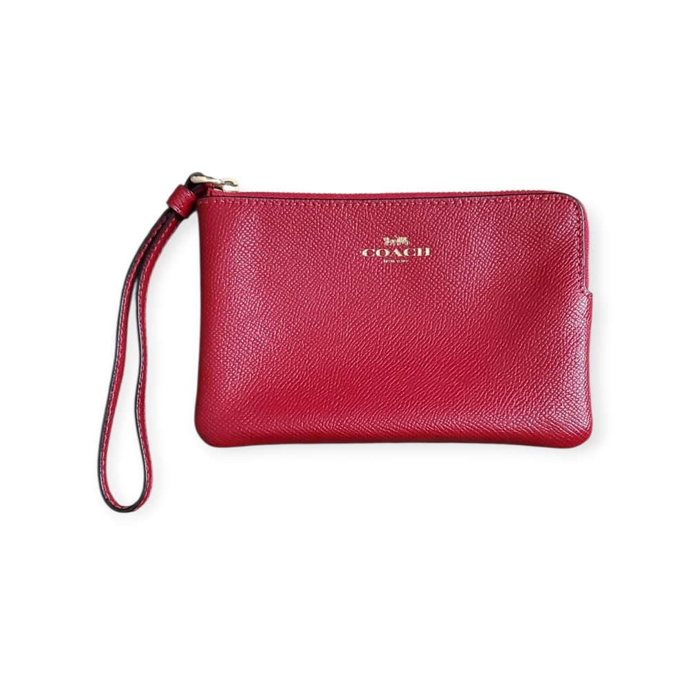 Coach Cherry Red Leather Wristlet